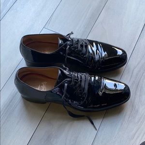Black Christian Louboutin tuxedo shoe